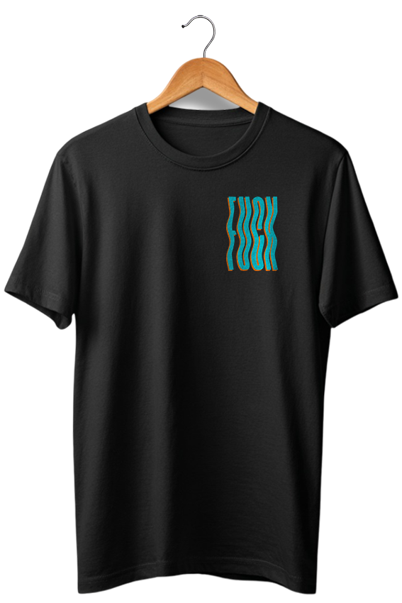 Camiseta unisex preta FUCK
