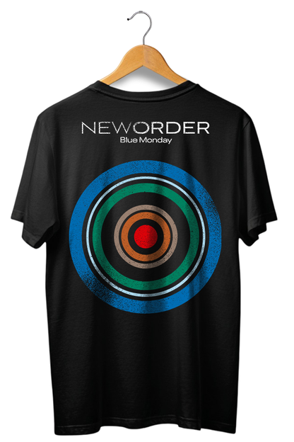 Camiseta preta unisex NEW ORDER BLUE MONDAY