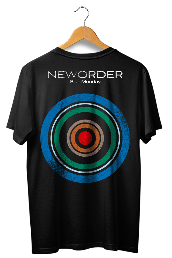 Camiseta preta unisex NEW ORDER BLUE MONDAY