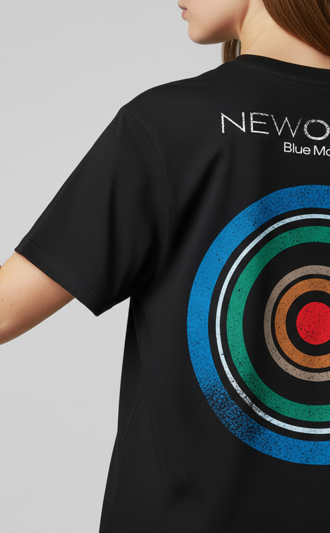 Camiseta unisex preta NEW ORDER BLUE MONDAY
