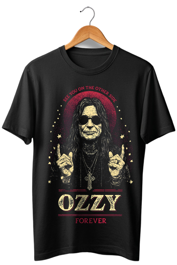 Camiseta unisex preta OZZY OSBOURNE