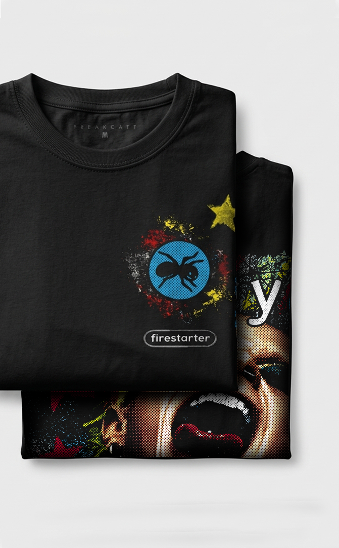 Camiseta Unisex preta PRODIGY FIRESTARTER