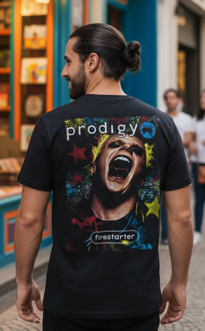Camiseta Unisex preta PRODIGY FIRESTARTER