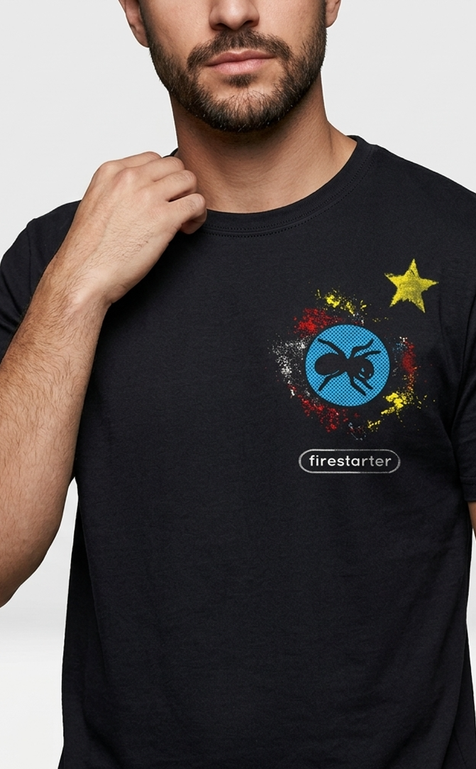 Camiseta Unisex preta PRODIGY FIRESTARTER