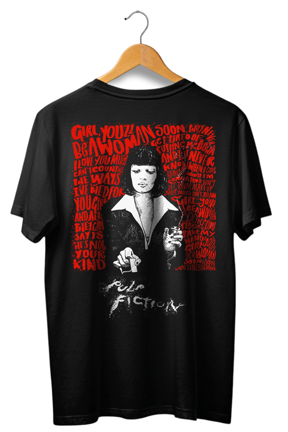 Camiseta unisex preta PULP FICTION