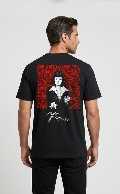 Camiseta unisex preta PULP FICTION