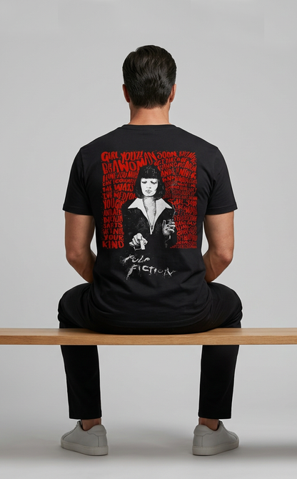 Camiseta unisex preta PULP FICTION