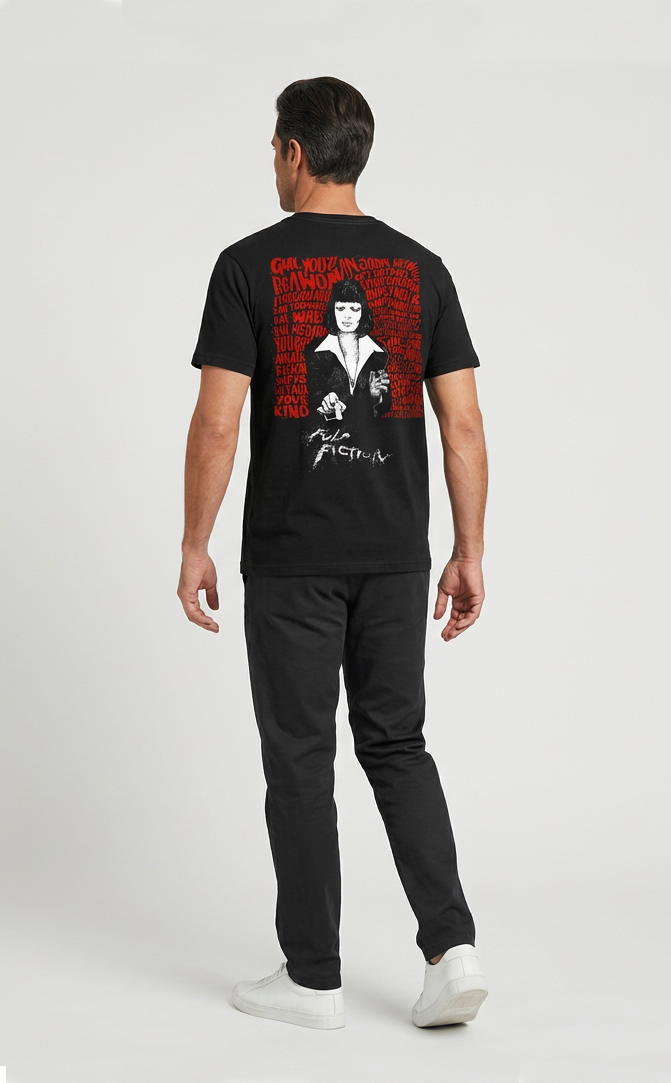 Camiseta unisex preta PULP FICTION