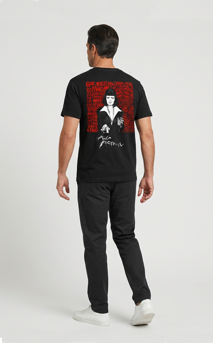 Camiseta unisex preta PULP FICTION