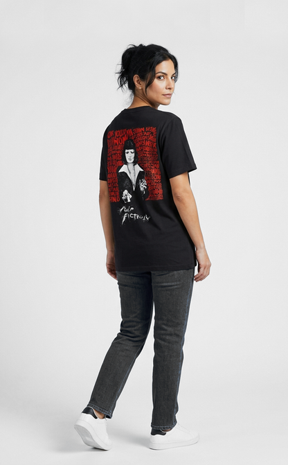 Camiseta unisex preta PULP FICTION