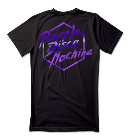 Camiseta unisex preta PURPLE DISCO MACHINE