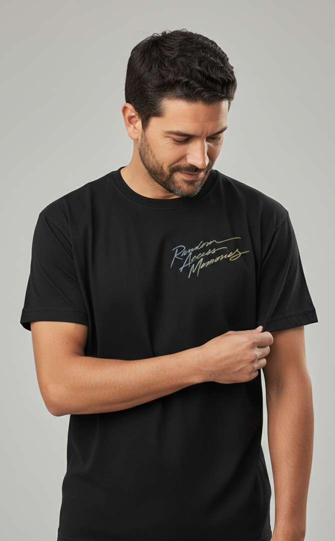 Camiseta unisex preta  DAFT PUNK RANDOM ACCESS MEMORIES