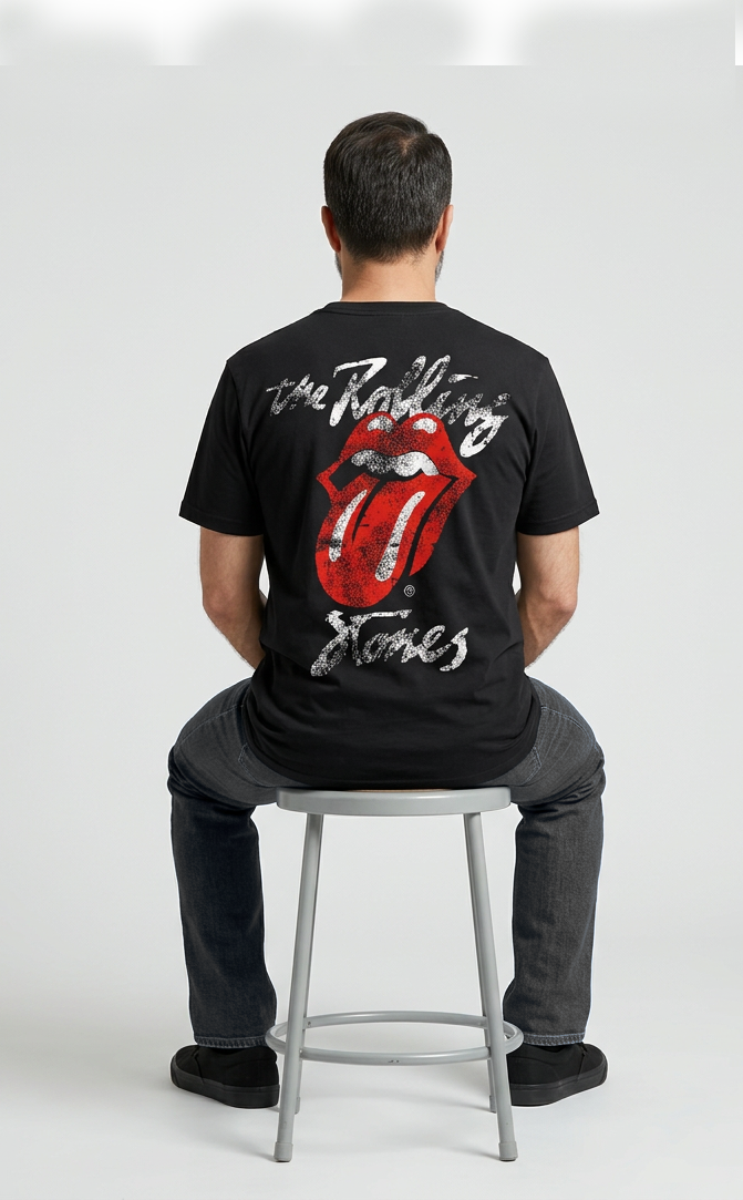 Camiseta Unisex preta ROLLING STONES