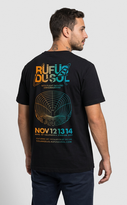 Camiseta unisex preta RUFUS DU SOL - LOS ANGELES