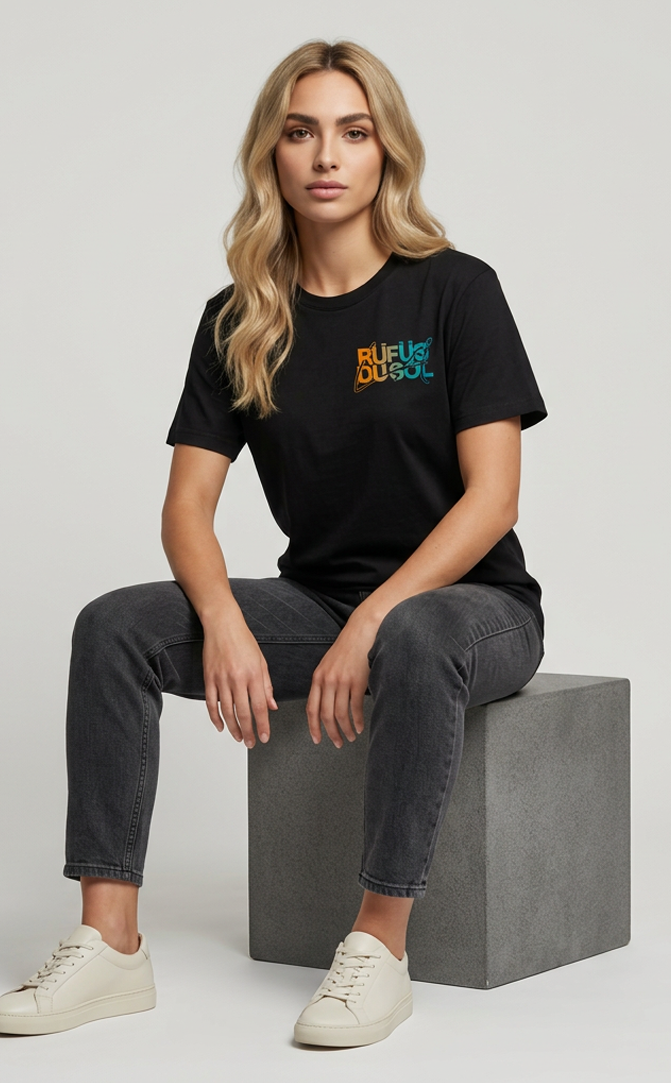 Camiseta unisex preta RUFUS DU SOL - LOS ANGELES