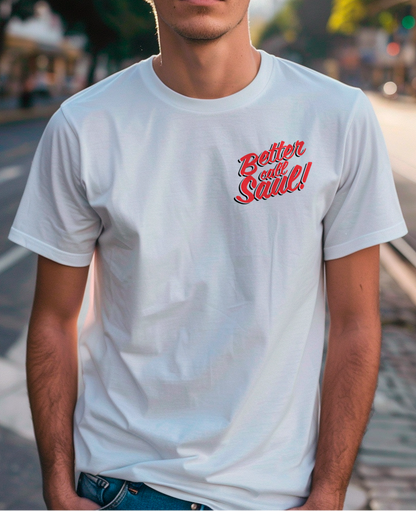 Camiseta unisex branca "BETTER CALL SAUL"