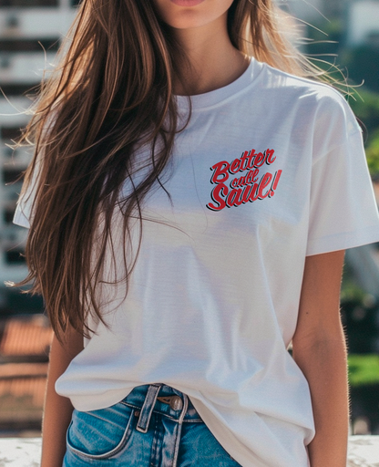 Camiseta unisex branca "BETTER CALL SAUL"