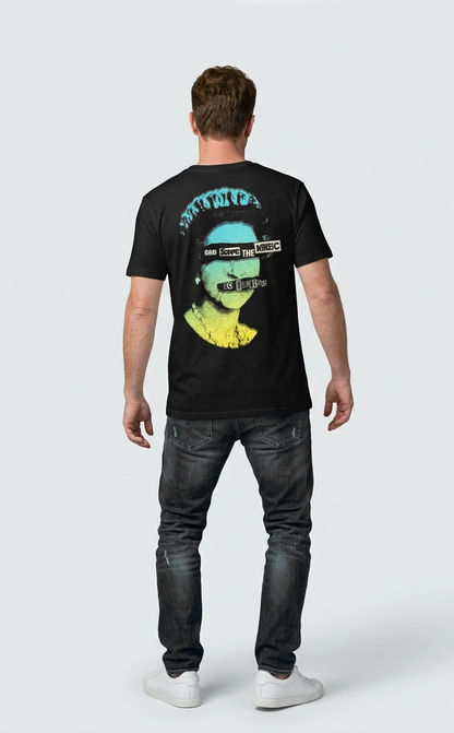 Camiseta Unisex preta GOD SAVE THE MUSIC