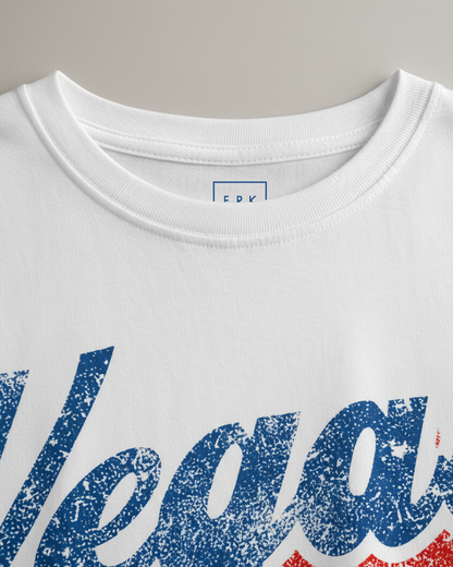 Camiseta unisex branca VEGAS