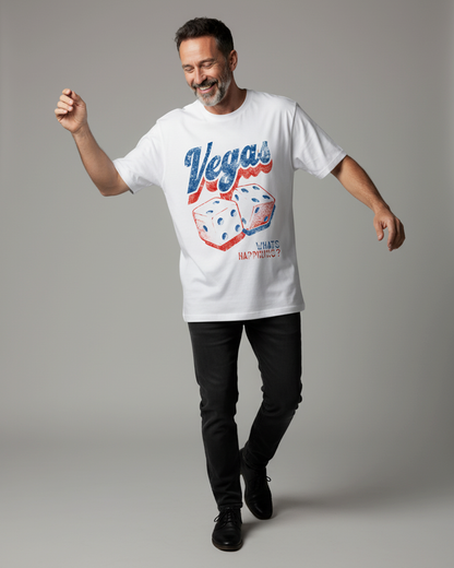 Camiseta unisex branca VEGAS