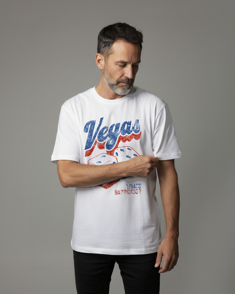 Camiseta unisex branca VEGAS
