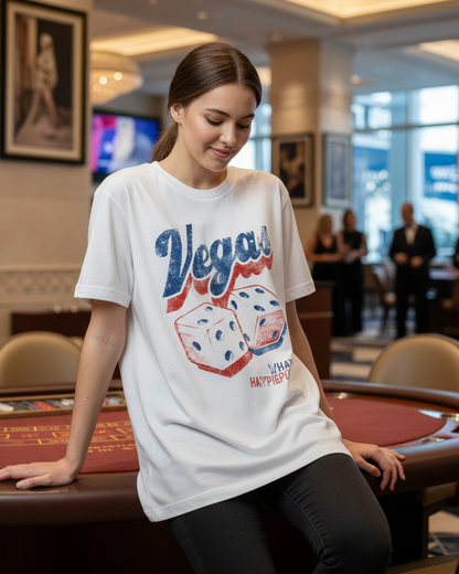 Camiseta unisex branca VEGAS