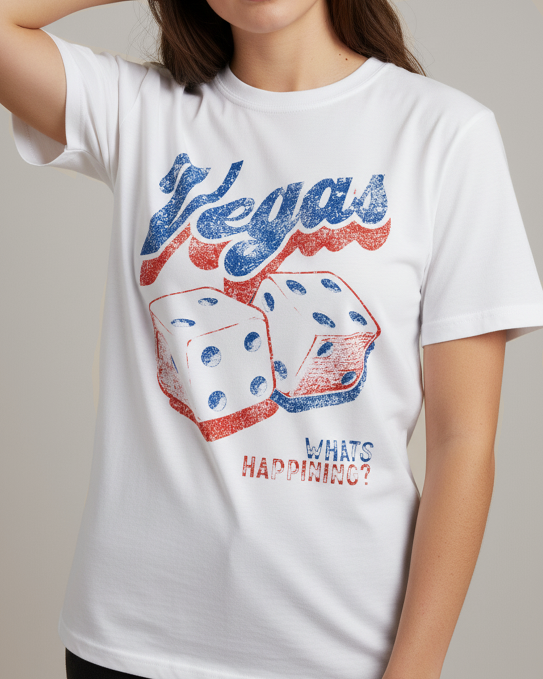 Camiseta unisex branca VEGAS