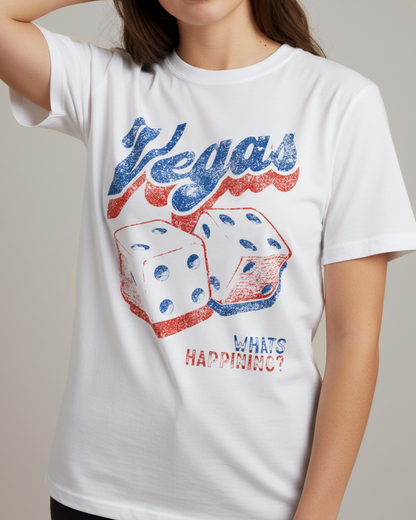 Camiseta unisex branca VEGAS