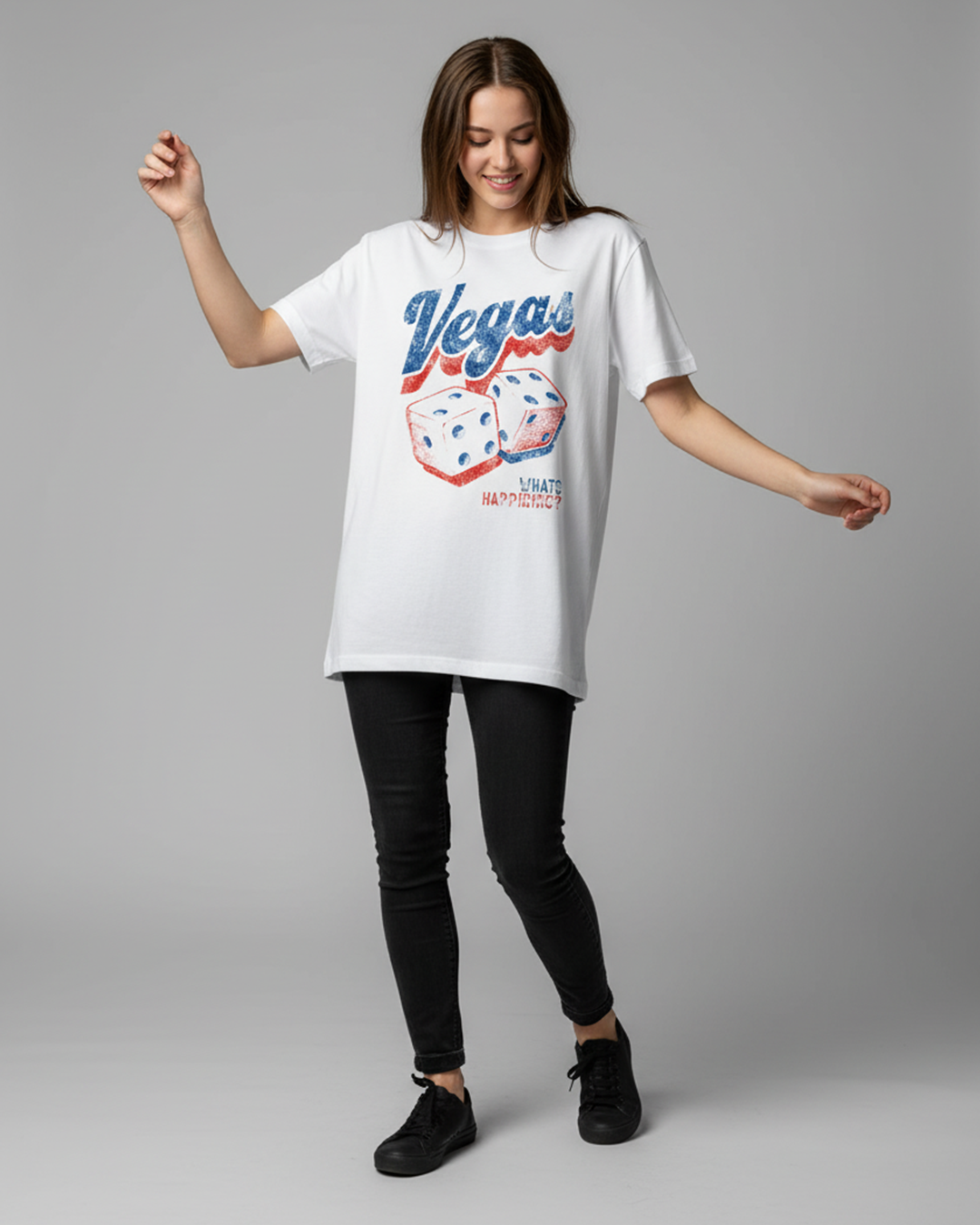 Camiseta unisex branca VEGAS