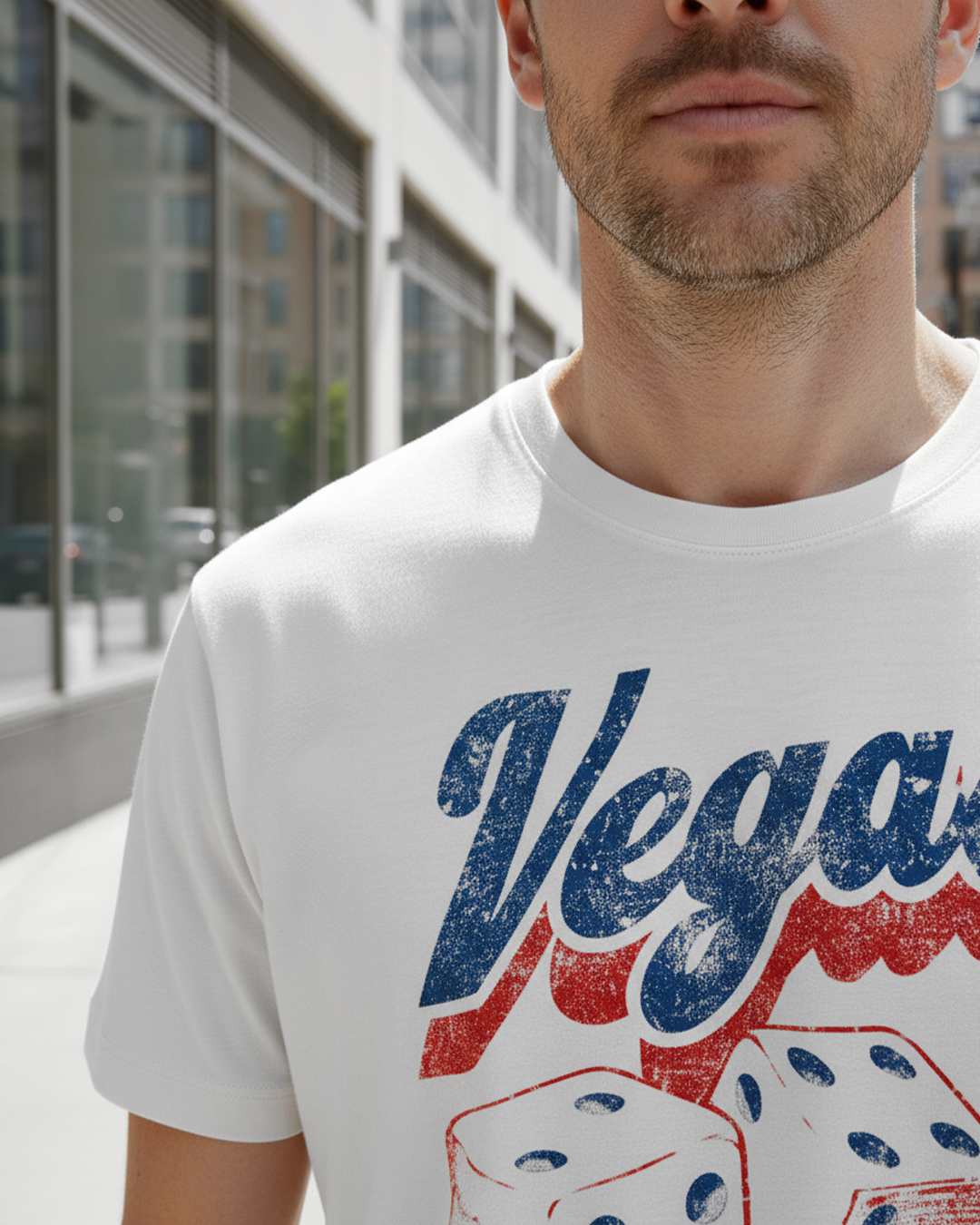 Camiseta unisex branca VEGAS
