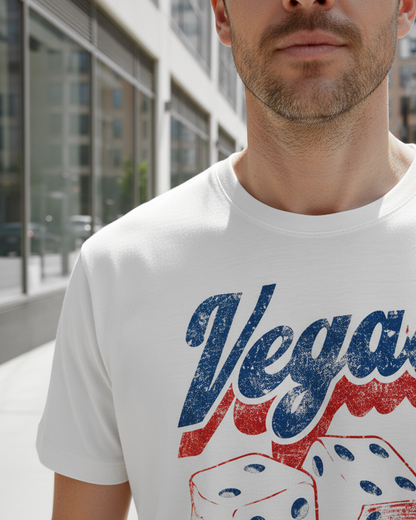 Camiseta unisex branca VEGAS
