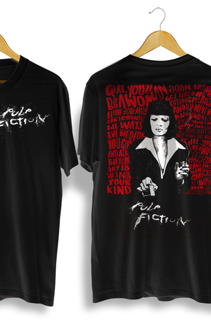 Camiseta unisex preta "PULP FICTION"